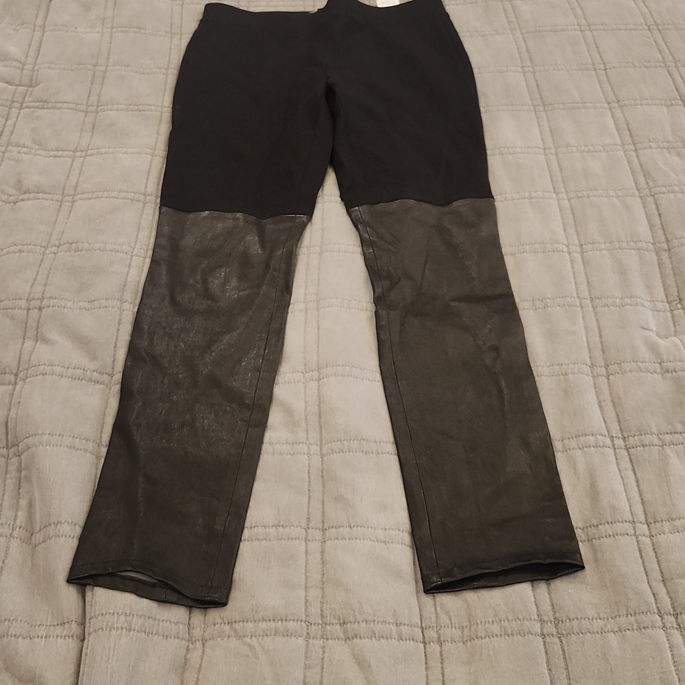 Chic Vince Black Leggings With Lamb Leather Size M!